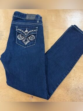Soundgirl Dark Blue Skinny Jeans with Embellished Back Pocket